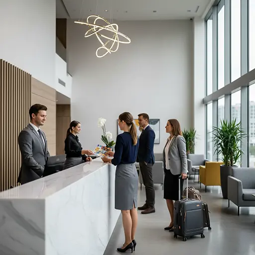 Hotel recepció - szórólappal