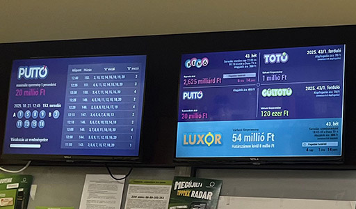 Lottózókba milyen kijelzők kellenek?